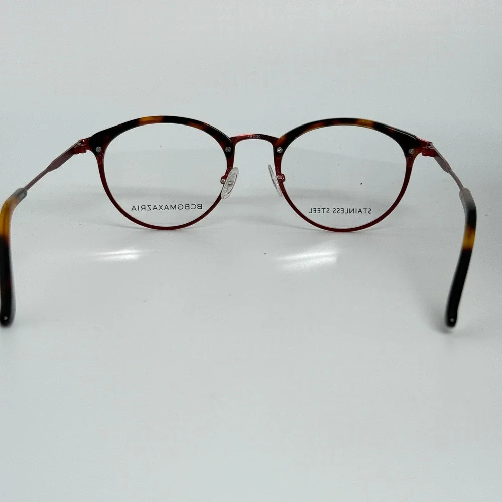 BCBGMAXAZRIA Astrid Wine Round Eyeglasses‎ Frame Stainless Steel Tortoiseshell